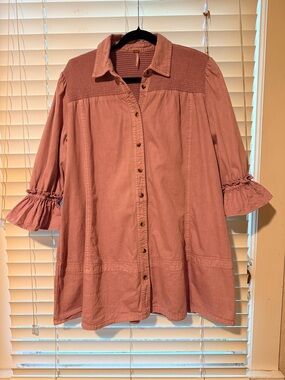 Free People Button-Front Dress Shirt